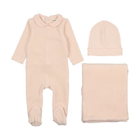 Mema Knits Soft Pink Side Snap Three Piece Set