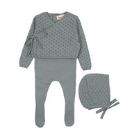 Mema Knits Dove Jumper Footie + Cardigan