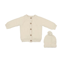 Mema Knits Cream Hooded Knit Jacket