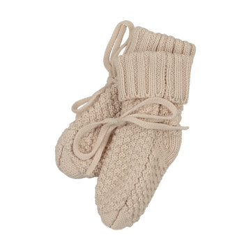 Mema Knits - Waffle Knit Booties - Sand
