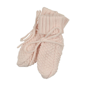 Mema Knits - Waffle Knit Booties - Baby Blush