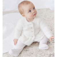 Kipp Baby White Mink Ruffle Cardigan & Hat Set