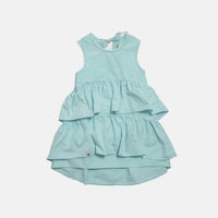 Booso Mint Blue Ruffles Dress (407/ss24)