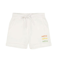 Retro Kids White Multi Poppy Boy Shorts