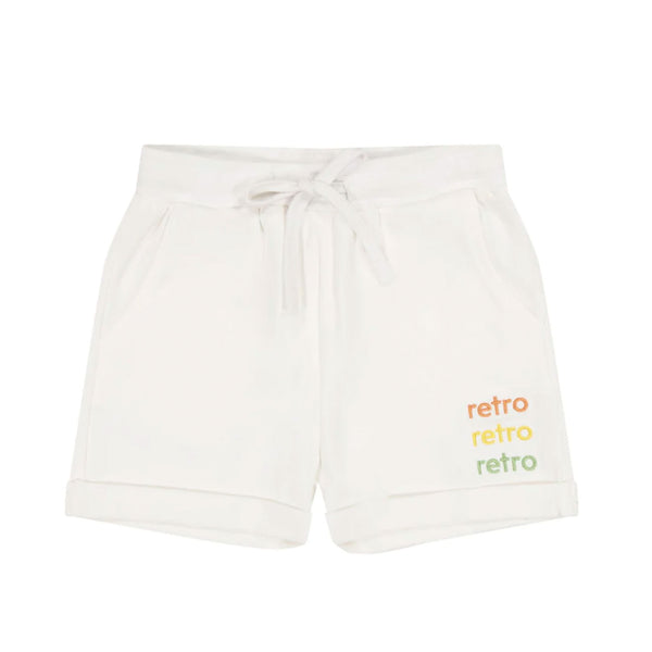 Retro Kids White Multi Poppy Boy Shorts