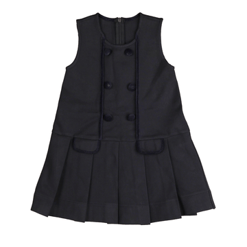 Belati Navy Suba jersey dress with velvet binding (BDR618)