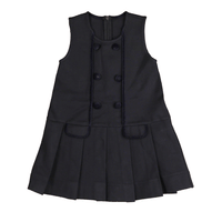 Belati Navy Suba jersey dress with velvet binding (BDR618)