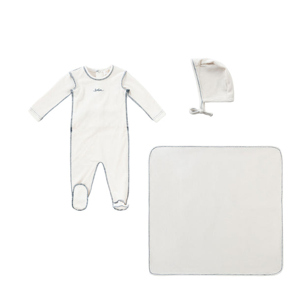 Kipp Baby Navy Edge Stitch Layette Set