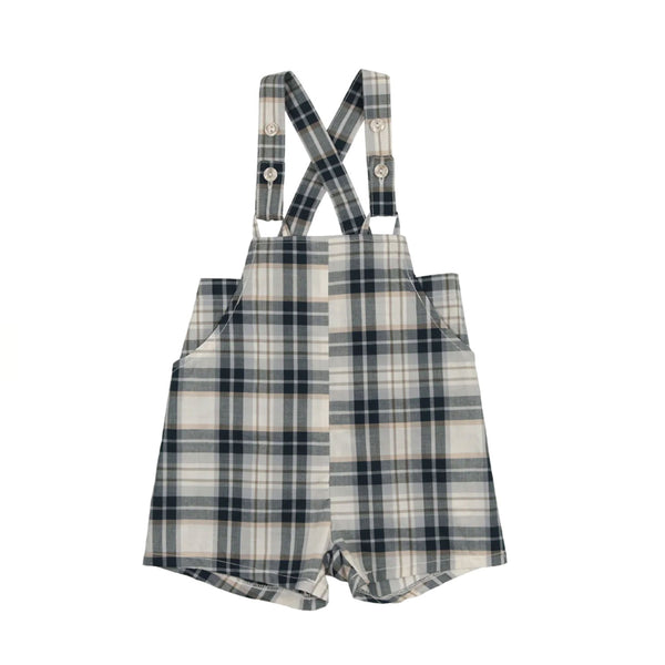Analogie By Lil Legs Overalls Navy Plaid