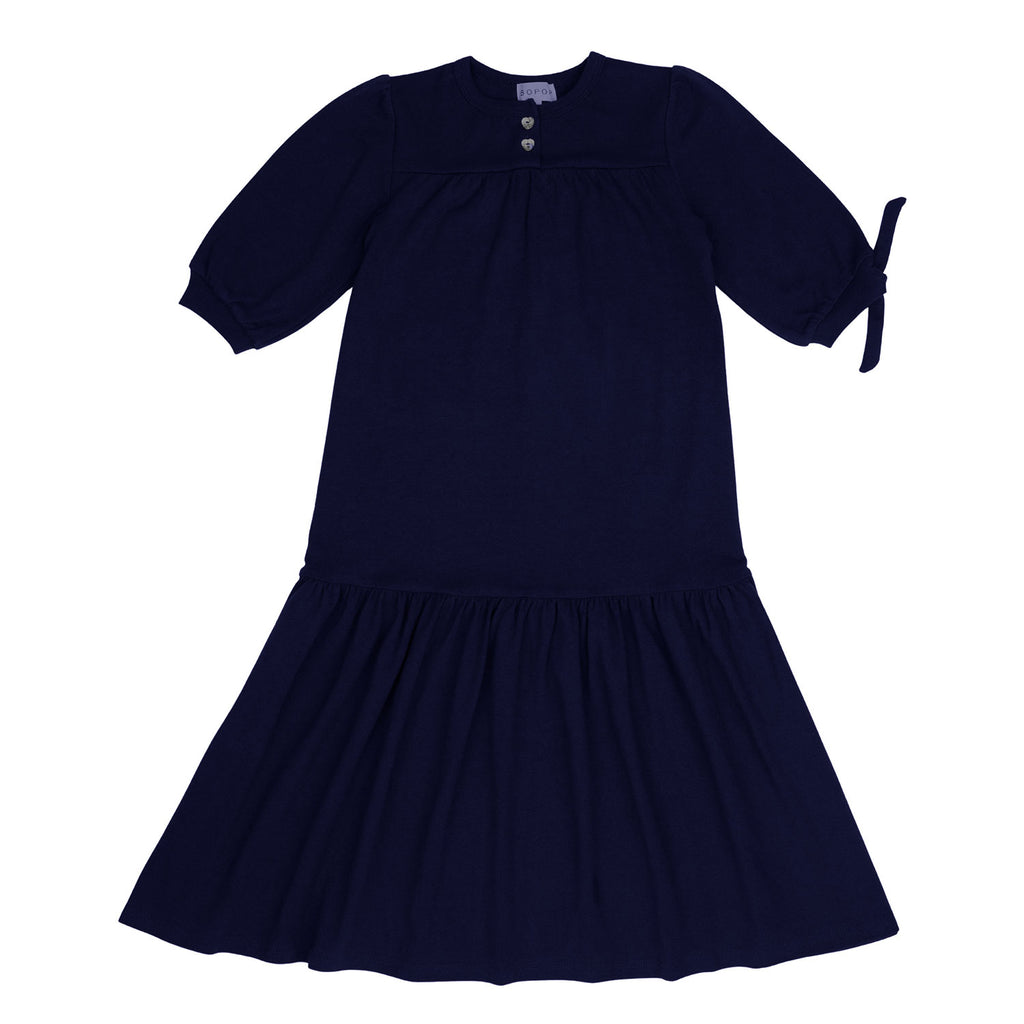 Bopop Navy Maxi Dress | Buttons Bebe