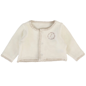 Lilette by Lil Legs Cream/Oat Lilette Velour Cardi