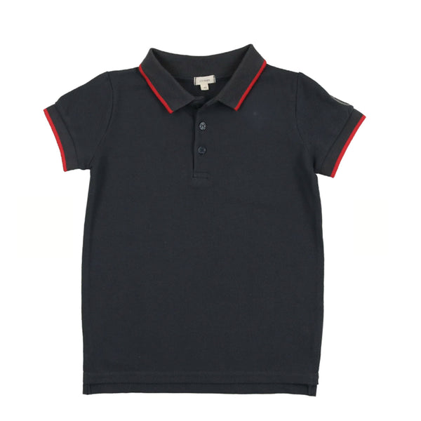 Analogie By Lil Legs Short Sleeve Polo Off Navy