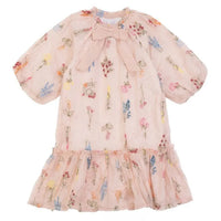 Pompomme Peach Puff Sleeve Dress P7286