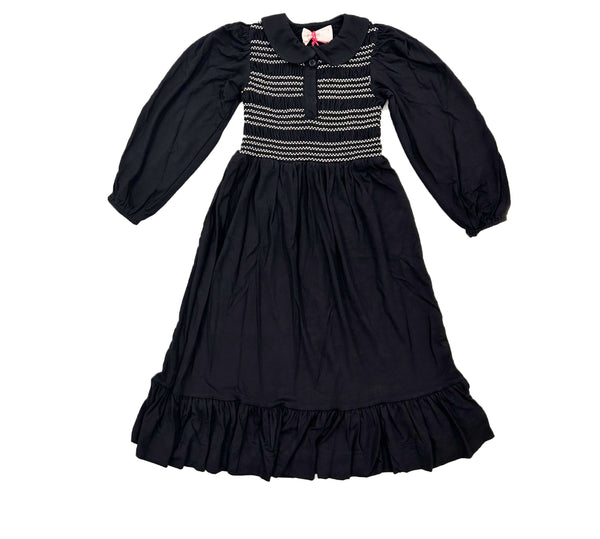 Pashmini Black Harper Stitched Smocked Maxi