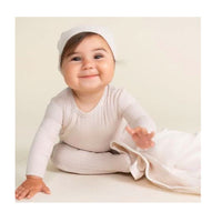 Coco Blanc Pale Pink Wide Ribbed Footie With Beanie Set