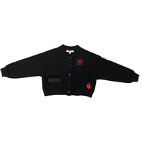 Little Parni Black Multipatch Bomber (K466)