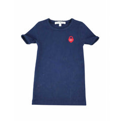 Little Parni Navy Blue Pico Trim Tshirt - Short Sleeves (K602 NVY)