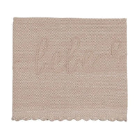 Peluche Taupe Malange Scalloped Blanket/Ribbon