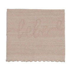 Peluche Taupe Malange Scalloped Blanket/Ribbon