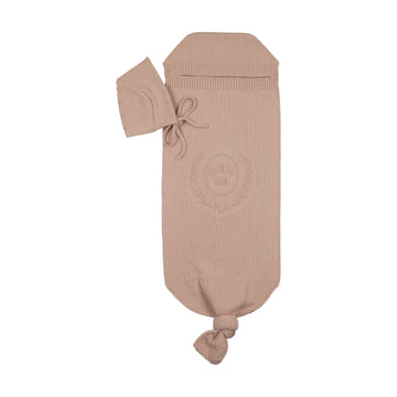 Peluche Rose Bebe Embossed Cocoon + Bonnet