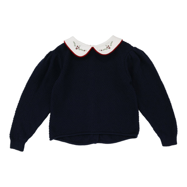 Analogie By Lil Legs Peter Pan Knit Sweater Navy