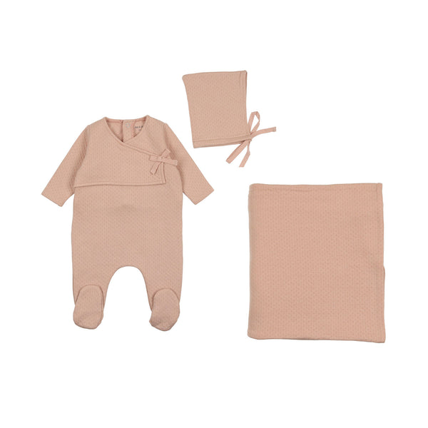 Bee & Dee Rose Dust Textured Pointelle Layette Set