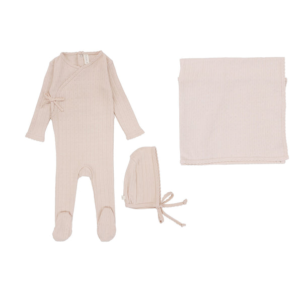 Lilette By Lil Legs Fine Pointelle Footie Set Pale Pink (Copy)