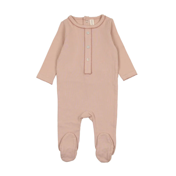 Lilette By Lil Legs Scallop Footie Pink Scallop