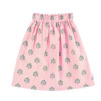 Piupiuchick Pink w/ Green Trees Knee Lenght Skirt