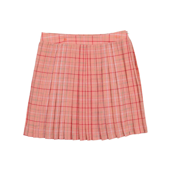 Maisonita Salmon Plaid Plaid Pleated Skirt