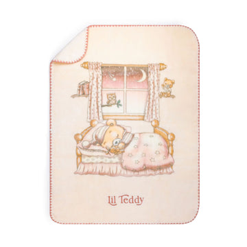 Lil Teddy Twinkle Twinkle Lil Bear Sugary Pink Plush Blanket