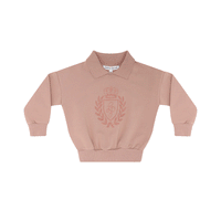 Little Parni Pink Collar Sweatshirt W Logo Flocking (K473)