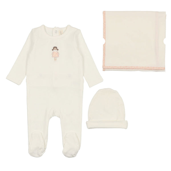 Lilette By Lil Legs Embroidered Layette Set White Doll
