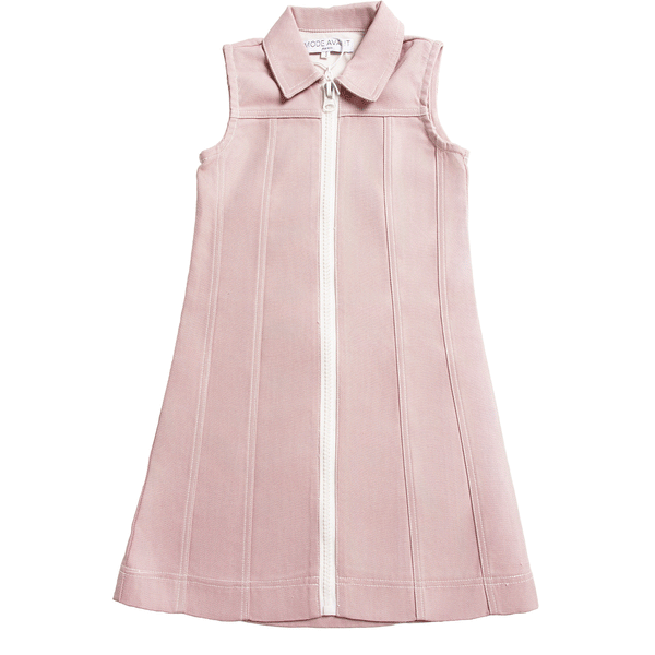 Mode Avant Paris Blush Denim White Zip Jumper