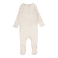 Lilette By Lil Legs Dotted Footie Cream/Pink
