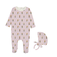 Bopop Pink - Footie and Beanie Bear Pajamas