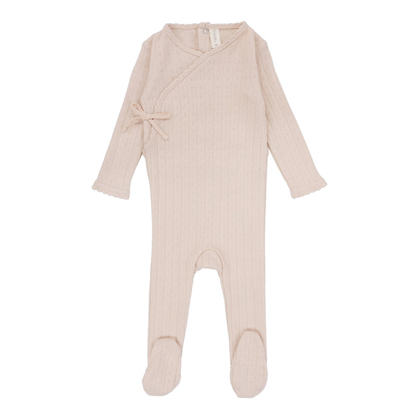 Lilette By Lil Legs Fine Pointelle Footie Pale Pink