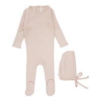 Lilette By Lil Legs Fine Pointelle Footie Set Pale Pink