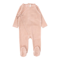 Lilette By Lil Legs Velour Wrap Footie Dusty Pink