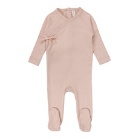 Lilette By Lil Legs Wrapover Footie Pale Pink