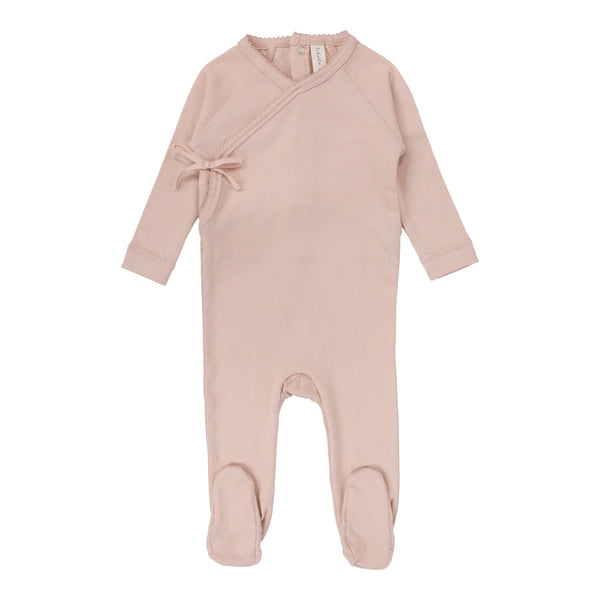 Lilette By Lil Legs Wrapover Footie Pale Pink