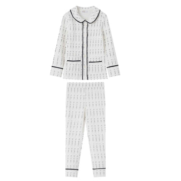 Coco Blanc Printed Collar Pjs - Blue CB4077