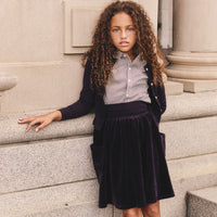 Little Parni Plum Girls Velour Skirt  (K456)