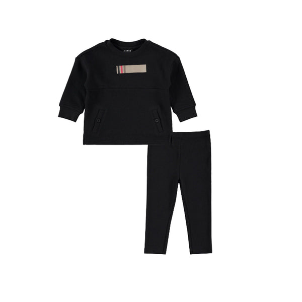 Jaybee Black Pocket Sweatshirt Set