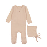 Lilette By Lil Legs Pointelle Circle Footie Set Pink