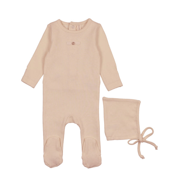 Lilette By Lil Legs Pointelle Circle Footie Set Pink