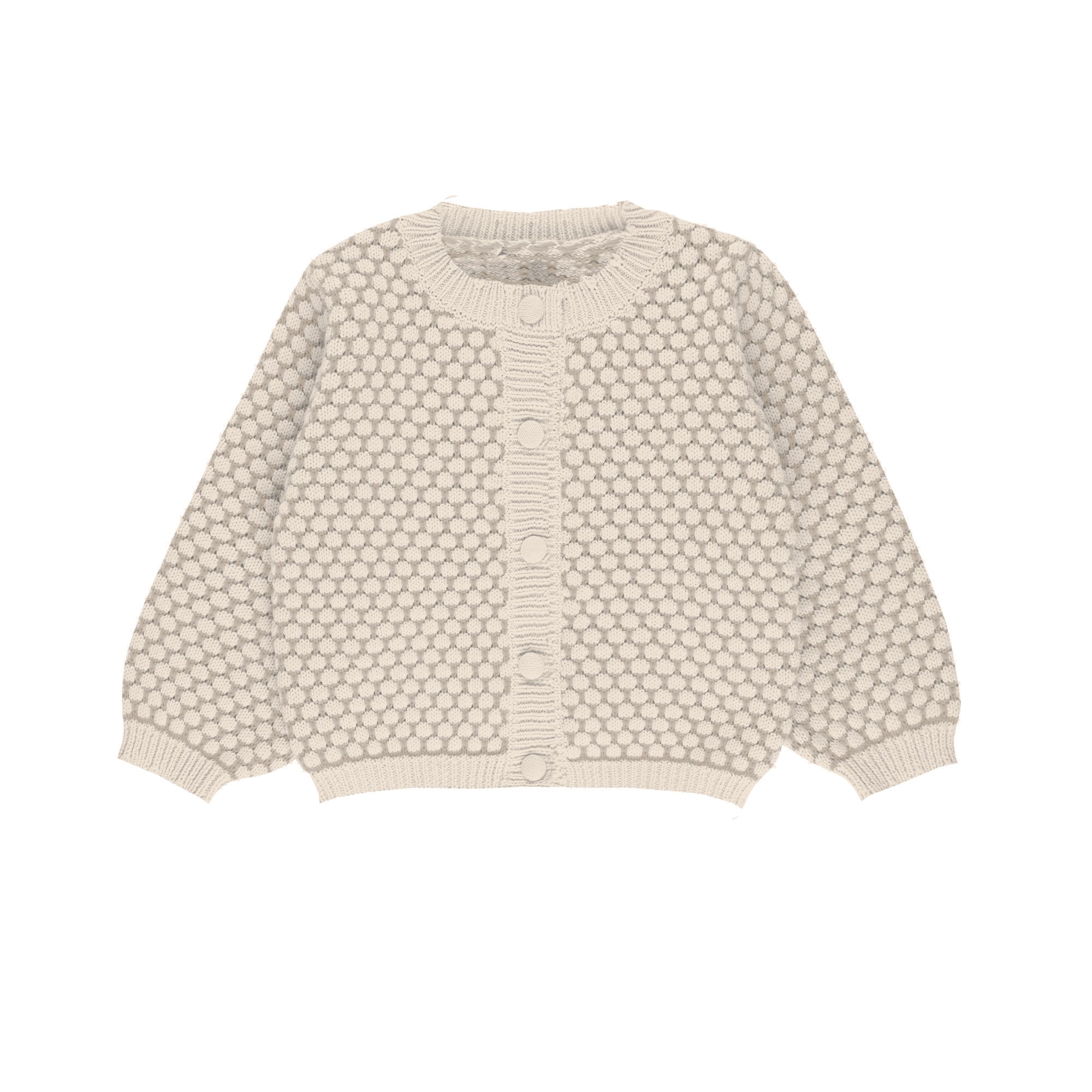 Elys & Co Beige Popcorn Knit Collection Cardigan | Buttons Bebe