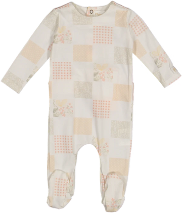 Poppeto Patchwork Footie Pink