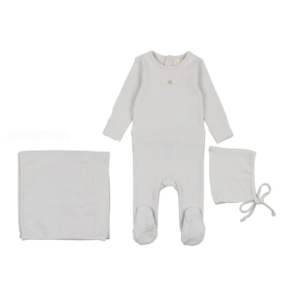 Lilette By Lil Legs Pointelle Circle Layette Set Blue