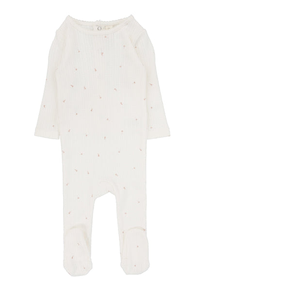 Lilette By Lil Legs Printed Pointelle Footie Cream/Floral